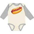 thumbnail image 3 of Inktastic Hot Dog Illustration with Mustard Onions and Ketchup Boys or Girls Long Sleeve Baby Bodysuit, 3 of 5