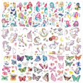 thumbnail image 1 of Tatuajes temporales ZHCH 32 hojas purpurina unicornio sirena mariposa impermeables, 1 of 5