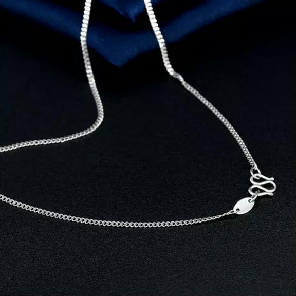K-KED Real Pt950 Pure Platinum 950 Necklace For Women 1mm Thin Curb Link Chain 16-18in-17in