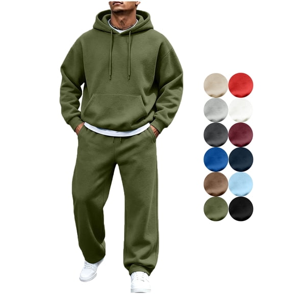 Mens Athletic Outfit Sets Zeliretfy Men's Hoodies Tracksuit Sweatsuit Sweatshirt and Sweatpant for Men 2 Piece Sets, Pullover Shirts and Pants Sportswear Set