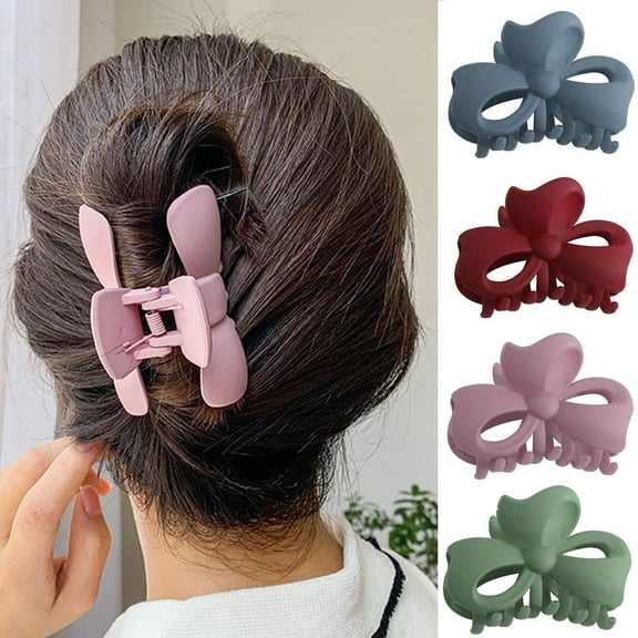 SPRING PARK Girl Acrylic Bowknot Hair Claw Clamp Women Girls Hair Gripper Candy Headwear