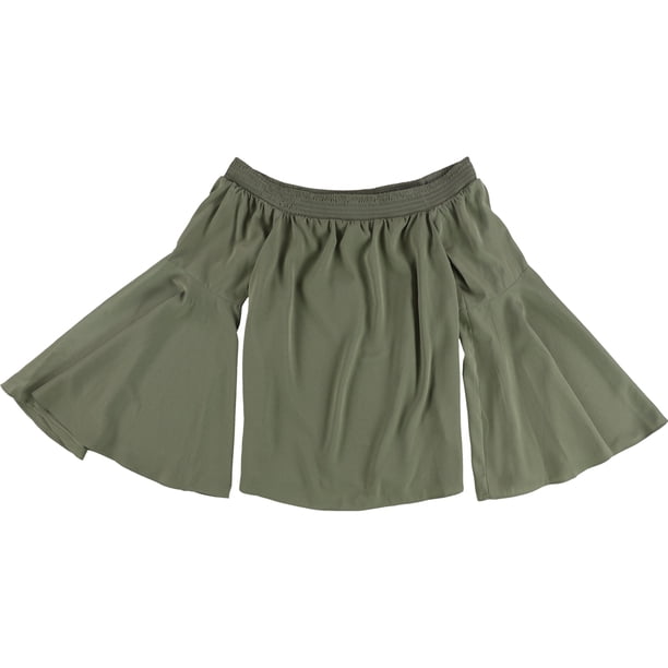 Blusa de punto con mangas acampanadas bar III para mujer verde pequeña
