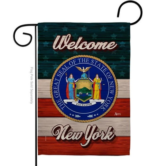 Americana Home & Garden G141289-BO 13 x 18.5 in. Welcome New York Double-Sided Vertical House Decoration Banner Garden Flag - Yard Gift