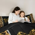 thumbnail image 6 of Feelyou Leopard Print Bowknot Bedding Comforter Set, Brown Cheetah Polkadots Twin Comforter Sets, Teens Kids Boys Girls Reversible Bedding Set, Ultra Soft Bedroom Decor, 2 Pieces, 6 of 9