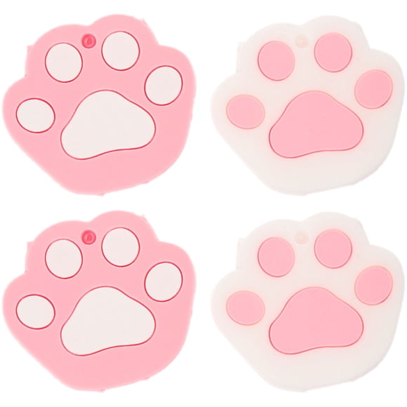 4pcs Cat Claw Shaped Key Covers Silicone Key Caps Keychain Pendants Keys Caps Protector
