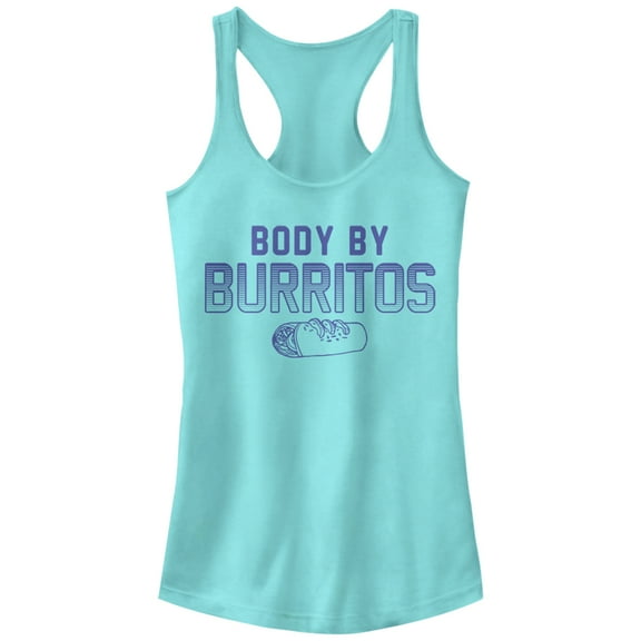 Junior's CHIN UP Body By Burritos  Racerback Tank Top Cancun Medium
