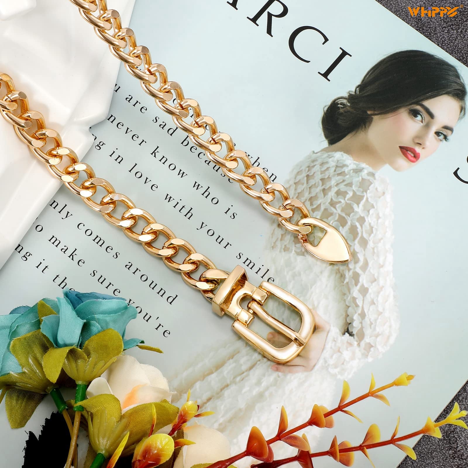 Whippy Women's Gold Chain Metal Waist Belt photo 6