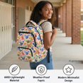 thumbnail image 4 of FUIALDOLG Adjustable Padded Straps Bookbag for Back to School Elementary School, 600D Polyester Lightweight Book Bag, Colorful Butterfly Pattern, 4 of 10