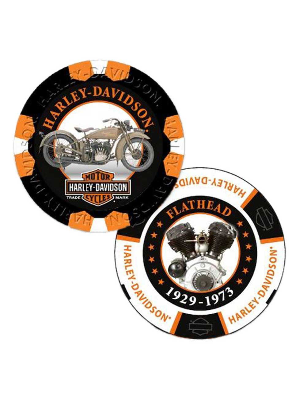 Big Spring Texas Harley Davidson Poker Chip Orange & Black 