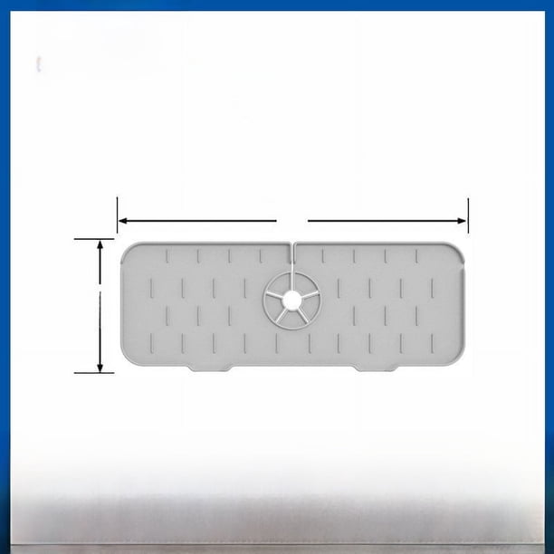 Alfombrilla de drenaje de silicona para fregadero multifuncional, grifo de lavabo, alfombrilla de drenaje de cocina, alfombrilla para salpicaduras gruesa de 37 cm