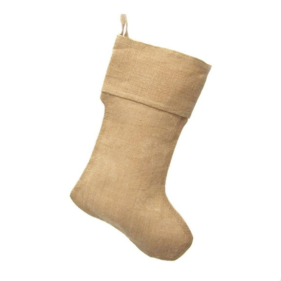 Natural Burlap Plain Christmas Stockings, 17-Inch, 6-Piece