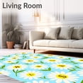 thumbnail image 2 of ODIKA 8'x10' Machine Washable Non-Slip Area Rug, Whimsical Petal Wisdom Academic Foundation High Traffic Rug with Pad, Blue, 686402, 2 of 8
