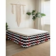 thumbnail image 2 of Red Nautical Bed Skirt California King Size 18&nbsp;Inch Drop, Anchor Navy Blue Wavy Stripes Wrap Around Dust Ruffle Bedskirts, Wrinkle & Fade Resistant Easy Fit Bedskirt with Adjustable Elastic, 2 of 8