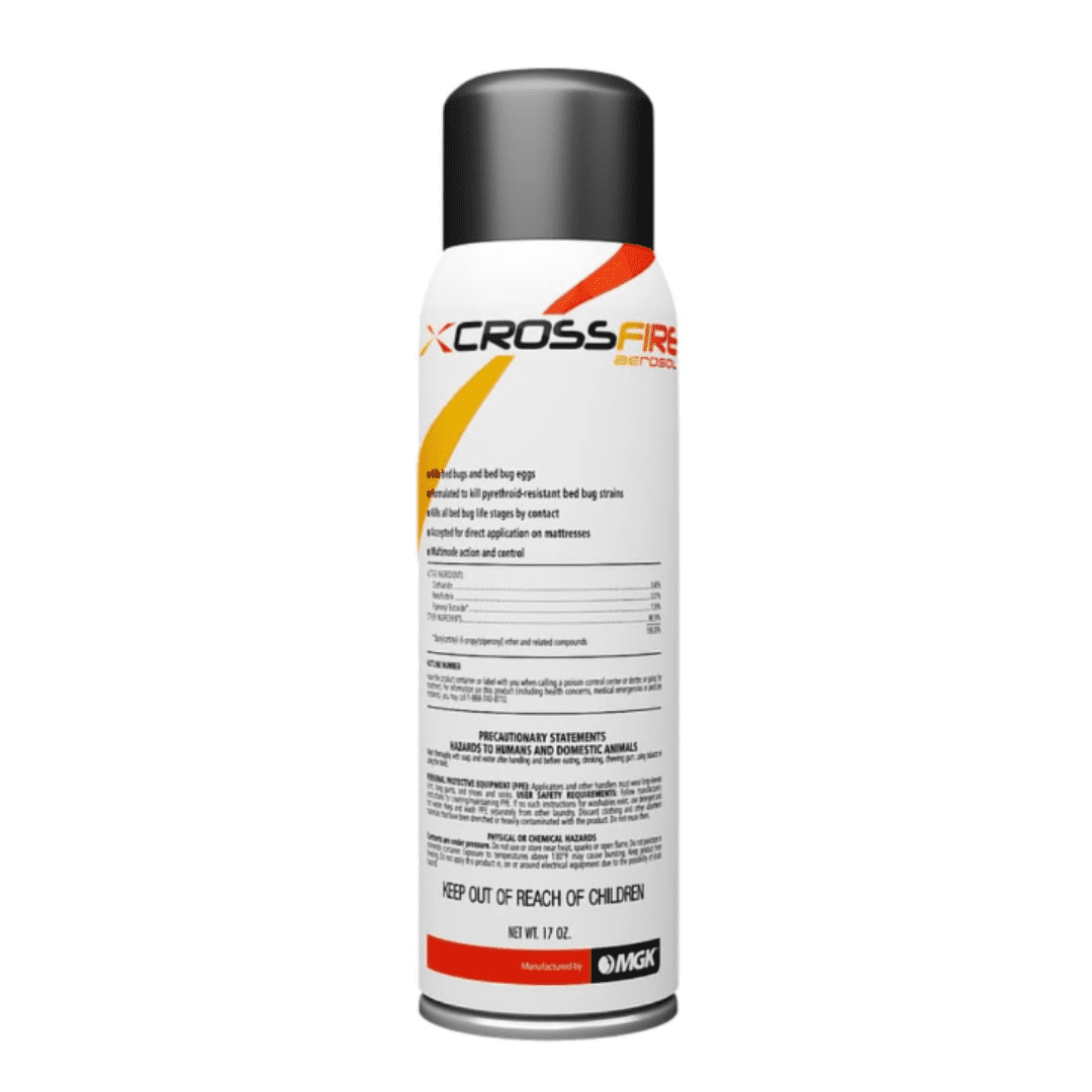 Crossfire 17 oz Can - Kills pyrethroid-Resistant Bed Bug strains at All Life Stages, Ideal Bed Bug Solution with USA Supply Gloves