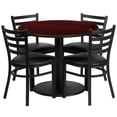 thumbnail image 1 of Bowery Hill 5 Piece Round Laminate Table Set Mahogany and Black, 1 of 2