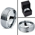 thumbnail image 4 of Tungsten Valentine Mens Heavy Grey Ring Gamer Sister Best Man Gift Modern Metal Designer, 4 of 7