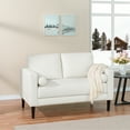 thumbnail image 1 of Oversized Loveseat by Naomi Home-Color:White,Fabric:Genuine Leather,Style:Mid-Century, 1 of 10