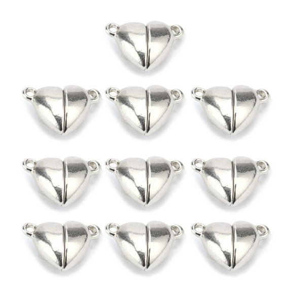 10pcs / Set Fashion Alloy Heart Magnet Charm Jewelry Bracelet Necklace Accessories Magnet Buckle Accessories