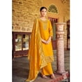 thumbnail image 2 of Eid Special Indian Pakistani Shalwar Kameez Dresses Party Wear Designer Sewn Plazzo Pant Suits ( Yellow, 3XL - 48 ), 2 of 5