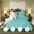 thumbnail image 3 of Erosebridal Teal Paisley Patchwork Twin Comforter Sets,Vintage Ethnic Motif Bedding Set,2-Piece,1 Comforter and 1 Pillowcase,Reversible, 3 of 7