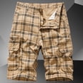 thumbnail image 2 of toraway Cargo Pants Men Work Cotton Mens Casual Mid Waist Pant Short Cargo Pant Solid Splice Pocket Drawstring Shorts Fashion Solid Color Loose Pant Short 31, 2 of 4