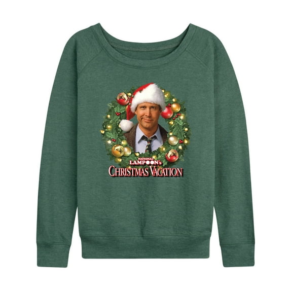 National Lampoon's Christmas Vacation - Clark Holiday Wreath - Women's Lightweight French Terry Long Sleeve Shirt