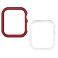 thumbnail image 1 of 2 Pack Compatible for Apple Watch Case 40mm [NO Screen Protector] Series 6 5 4 SE, Hard PC Bumper Case Protective Cover Frame Compatible for iWatch 40mm,cola red + transparent, 1 of 5