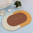 thumbnail image 3 of 40x60cm Non Slip Bath Mat Quick Strong Absorbent Bath Mat Drying Bath Rugs Thick for Doorway Bathroom Oval B, 3 of 9