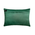 thumbnail image 3 of Green Lumbar Pillow Cover, Metallic Beaded Centered Sparkly Lumbar Pillow Cover, 12x14 inch (30x35 cm) Lumbar Pillow Cover, Silk Striped Lumbar Pillow Cover Solid - Green Center, 3 of 6
