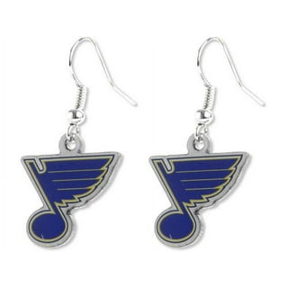 Sterling Silver Gold Plated NHL LogoArt St. Louis Blues XS Dangle Earrings