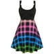 thumbnail image 1 of Vestido Campana Talla Extra a Cuadros Anillo Colorido Rosegal  Vestidos casuales de talla grande, 1 of 5