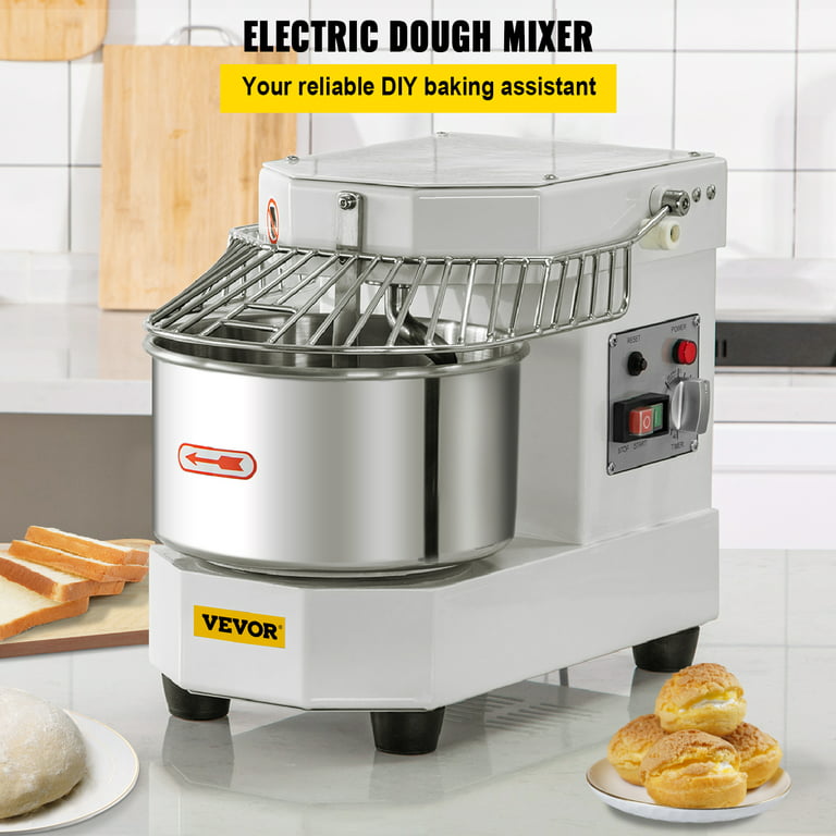 PioneerWorks Commercial Dough Mixer, 8Qt Capacity, 450W Dual Rotating Dough  Kneading Machine with Stainless Steel Bowl, Safety Shield,110V for