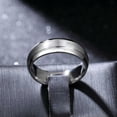 thumbnail image 3 of 316L Stainless Steel Engagement CZ Band Silver Men Womens Couple Rings Size 5-13, 3 of 5