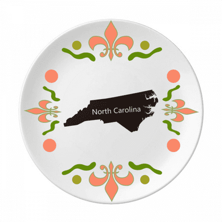 

The United States North Map Outline Flower Ceramics Plate Tableware Dinner Dish
