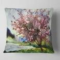 thumbnail image 2 of Designart Tree with Spring Flowers - Floral Throw Pillow - 18x18, 2 of 5