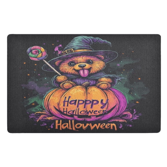 BZSMCE Floor Mats 32x20in Bear and Pumpkin Creativity Doormats