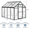 thumbnail image 2 of EastVita 6 x 8 FT Greenhouse Greenhouses for Outside Polycarbonate Greenhouse with Aluminum Frame Lockable Door and Ajustable Roof Vent for Backyard Green Houses for Outside Garden Backyard Patio, 2 of 8