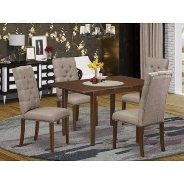 East West Furniture Norfolk 5-piece Wood Dining Room Set in Mahogany
