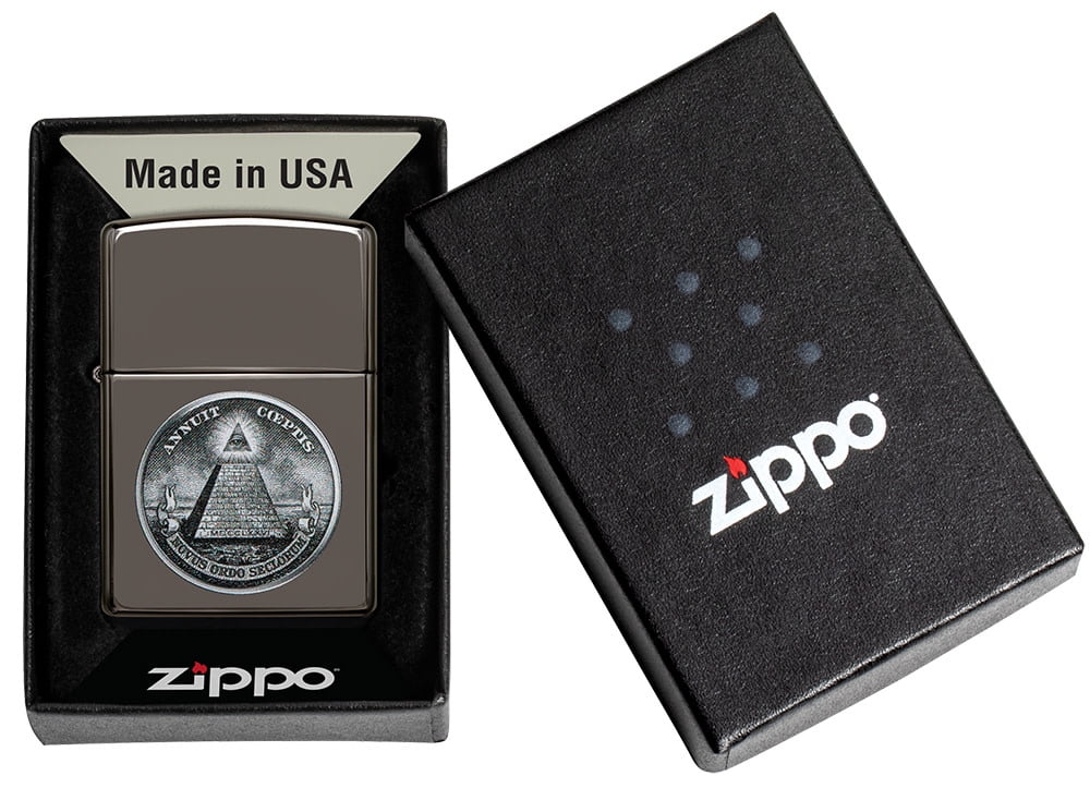Zippo Dollar Design Black Ice Pocket Lighter