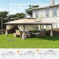thumbnail image 5 of Ataucjin 13x13  Gazebo, Outdoor Canopy Tent with Mosquito Net, Height Adjustable Canopy Gazebo, Large Shade Tent for Camping, Lawn, Backyard, Garden, Patio, 5 of 8