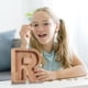 thumbnail image 5 of Piggy-Bank for Kids Boys Girls Large Piggy Banks 26 English Alphabet Letter,Personalized Wooden,Transparent Money Saving Box (1 Pc), 5 of 9