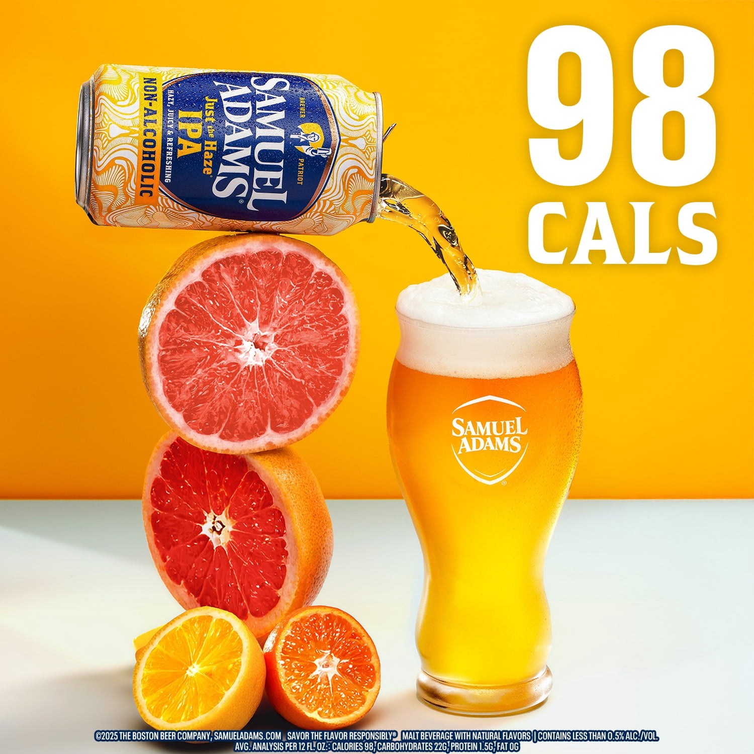 Samuel Adams Just The Haze Non-Alcoholic IPA Craft Beer, Alcohol Free, 6 pk, 12 fl oz Cans