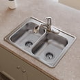 thumbnail image 2 of Dayton Stainless Steel 25" x 19" x 6-5/16", Equal Double Bowl Drop-in Sink, 4 Hole, 2 of 2