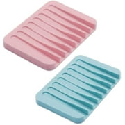 Set Of 2 Self-draining Soap Dishes. Flexible Silicone Soap Dish. Soap Dish. Soap