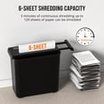 thumbnail image 5 of ZHICHUN Small Paper Shredder for Home 6 Sheet Strip Cut Paper Shredder Without Basket Portable Shredder with Extendable Arm and Overheat Protection, 5 of 6