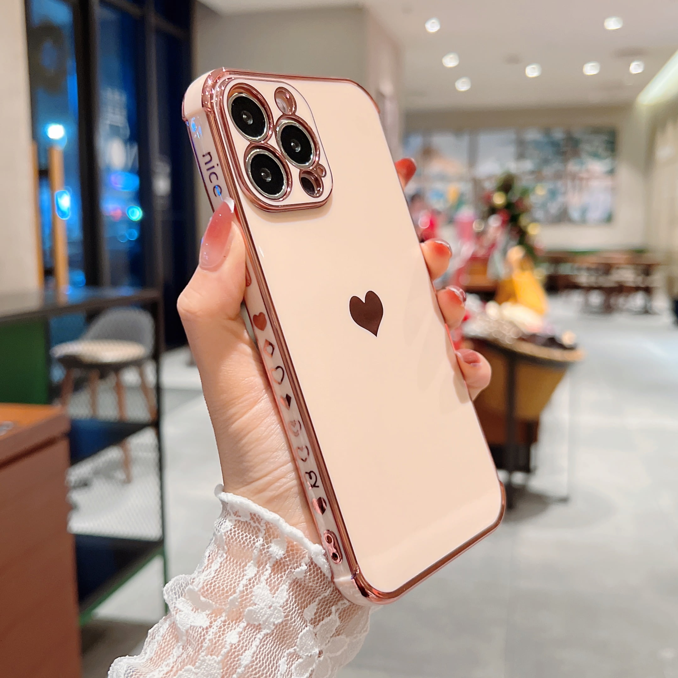☆在庫処分 Yeepan 対応 iPhone 12 Pro .1 ベージュピンク Designed for iPhone 12 Pro 6.1 inch Case, for Women Girly Soft TPU