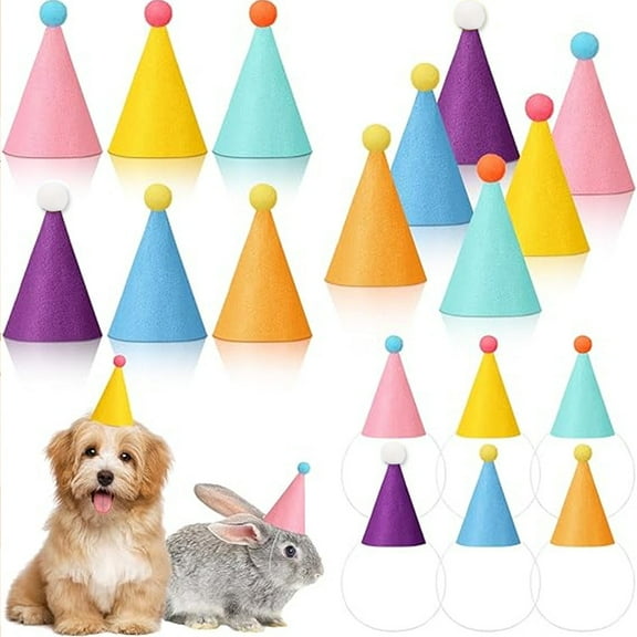 Vorkoi 6PCS Mini Small Dog Hats Cat Birthday Party Hat Rabbit Hats for Holiday Wedding Puppies Kittens Costume Accessories