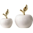 thumbnail image 4 of ABCISI Ceramic Fruit, Artificial Apple Statue Figurine Gifts, Tabletop Fruit Sculpture Ornament for Dining Room Home Bookshelf Decor, White,, 4 of 14