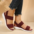 thumbnail image 3 of Qiaocaity Sandals for Women Wedge Shoes Casual Women's Sandals and Slippers with Flat Bottom for Outer Wine Size 9.5, 3 of 6