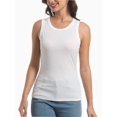 thumbnail image 3 of 3-pack White Women Tank Tops Summer Sleeveless Basic Cami Top Shirt Slim Racerback Blouses, 3 of 7